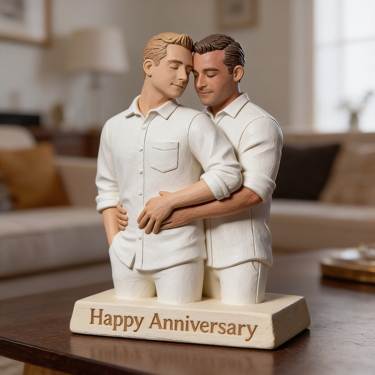 Plaque Acrylique Personnalisée LGBT Anniversaire Couple Gay