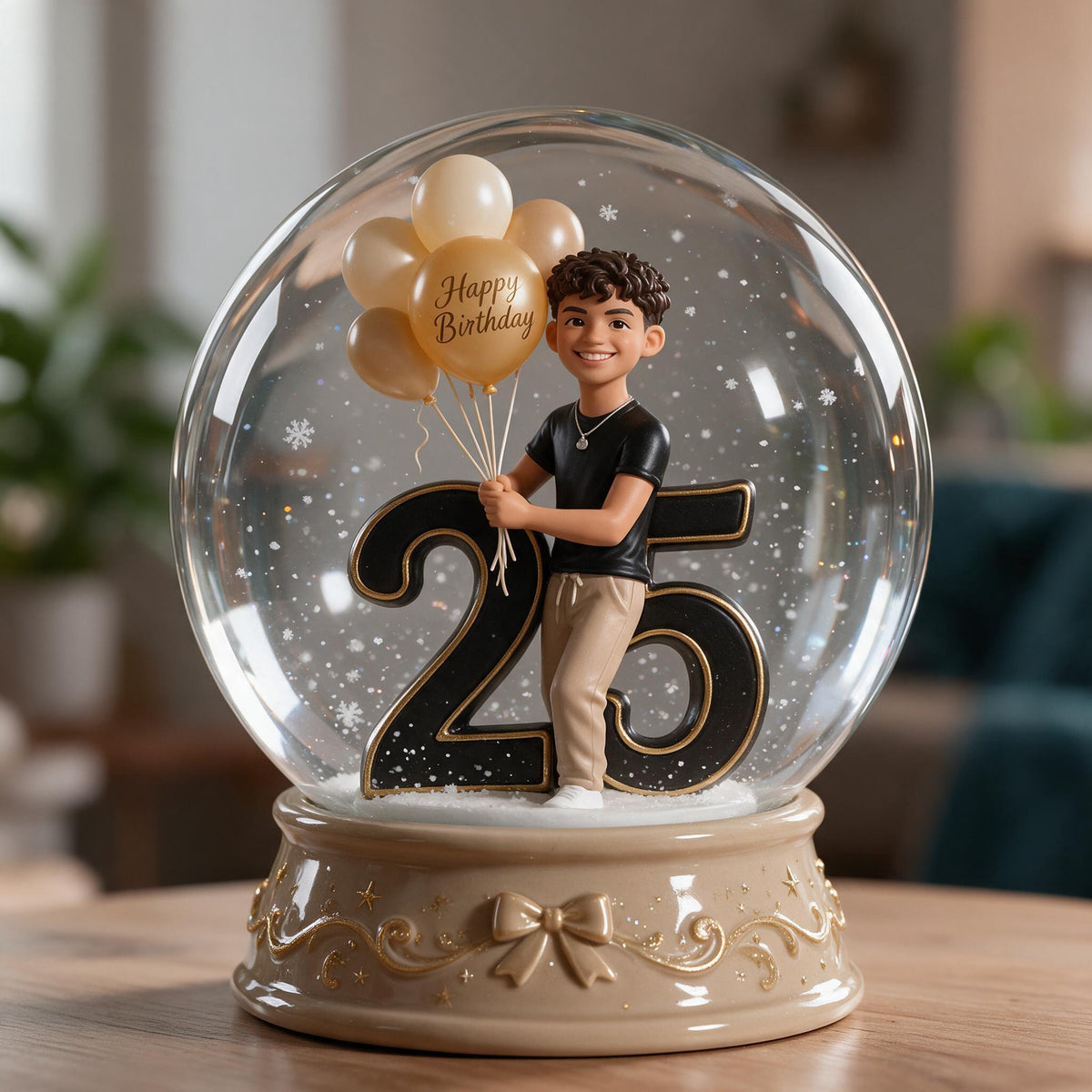 Plaque en acrylique personnalisée pour 25e anniversaire d'un homme latino
