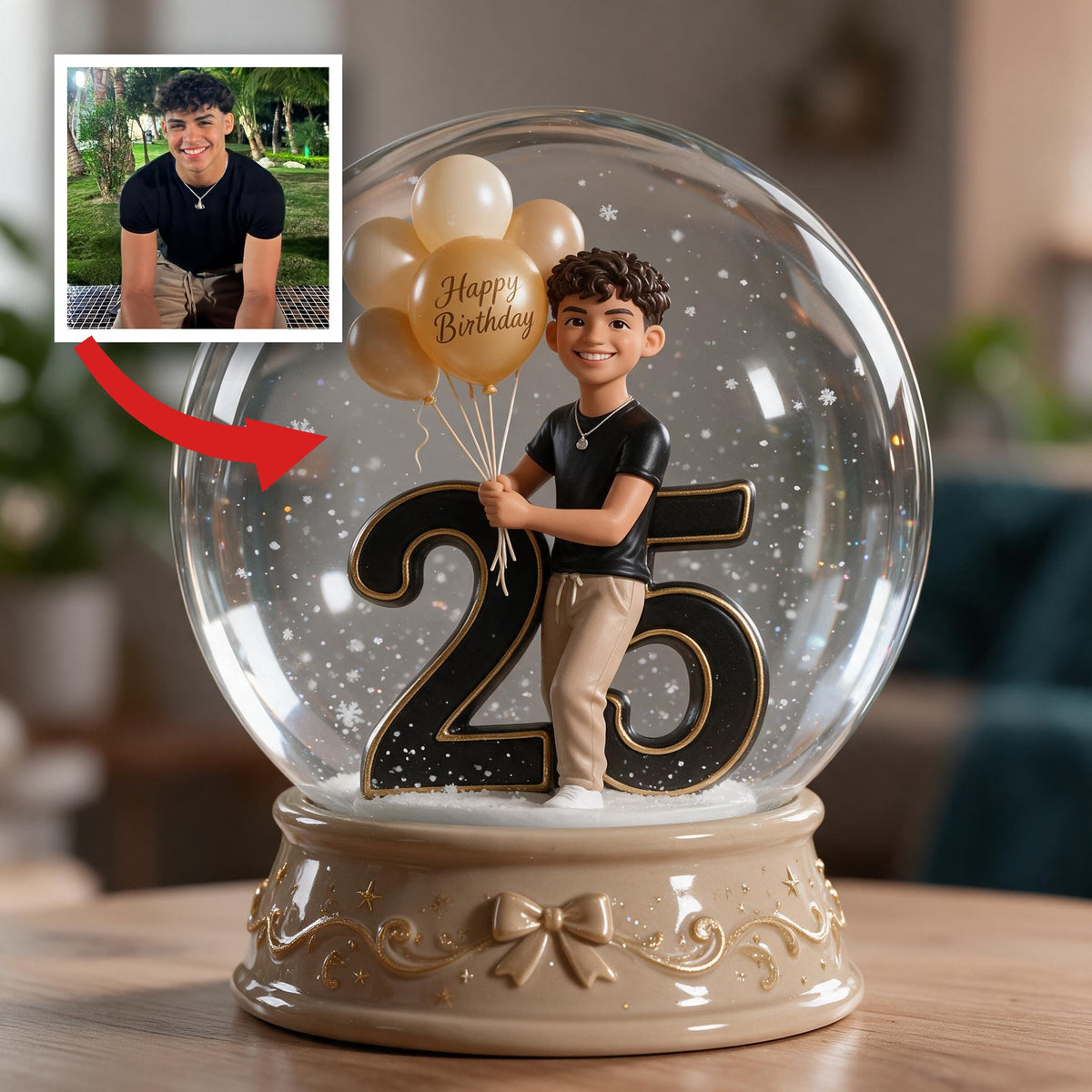 Plaque en acrylique personnalisée pour 25e anniversaire d'un homme latino