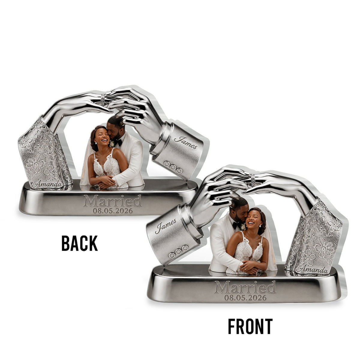 Custom Photo 10th Wedding Anniversary 2016 Black Couple Acrylic Plaque Couple Keepsake Gift