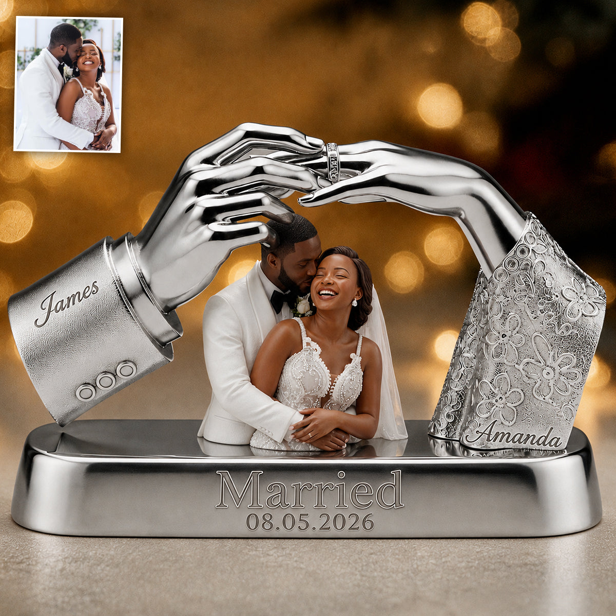 Plaque Acrylique Personnalisée pour le 10ème Anniversaire de Mariage | Cadeau Couple 2016