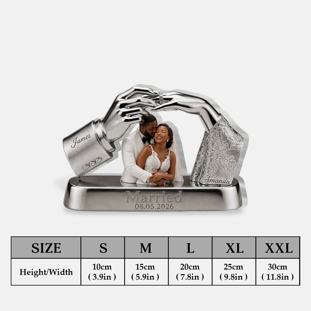 Custom Photo 10th Wedding Anniversary 2016 Black Couple Acrylic Plaque Couple Keepsake Gift