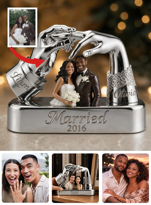 Custom Photo 10th Wedding Anniversary 2016 Black Couple Acrylic Plaque Couple Keepsake Gift