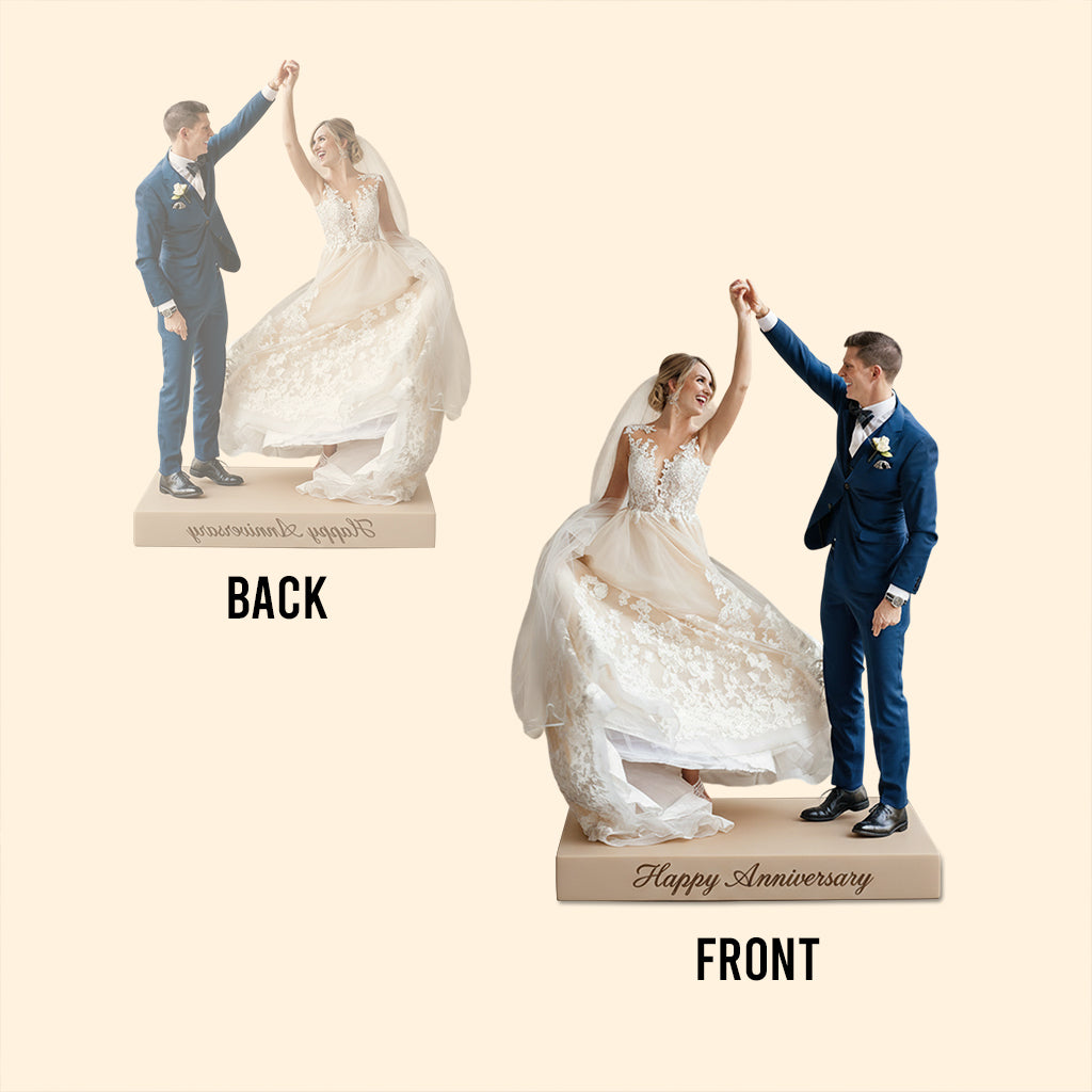 Custom Photo 5th Anniversary Black Couple Custom Shaped Acrylic Plaque