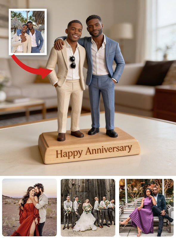 Plaque Acrylique Personnalisée LGBT Anniversaire Couple Noir