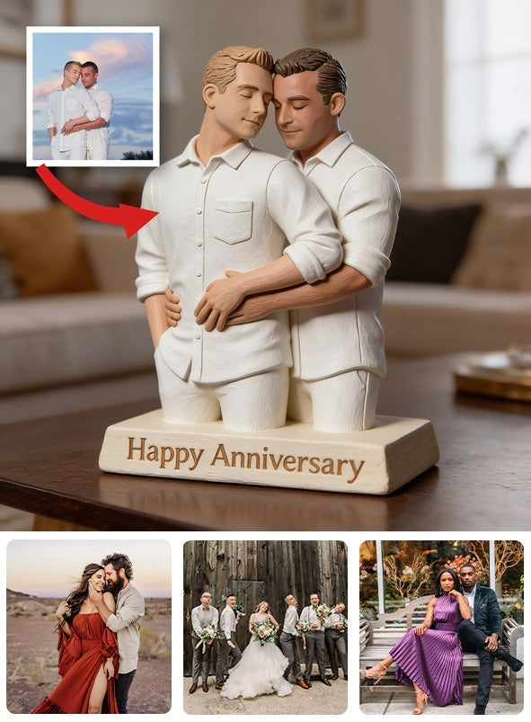 Plaque Acrylique Personnalisée LGBT Anniversaire Couple Gay