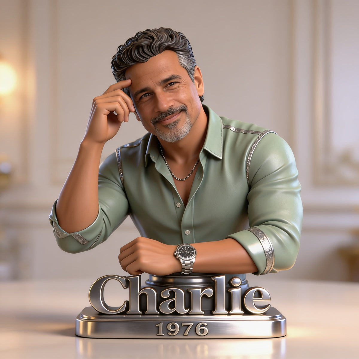 Plaque acrylique personnalisée pour le 50e anniversaire d'un homme latino