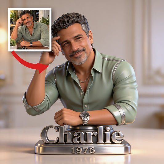 Personalized 50th Birthday Middle-Aged Latino Man Custom Shaped Acrylic Plaque Gift for Him