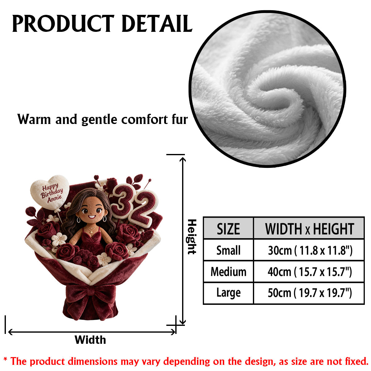 Coussin en fausse fourrure personnalisé pour le 8ème anniversaire d'un petit garçon