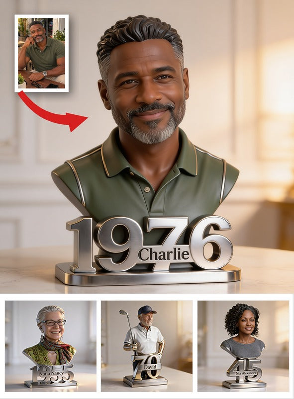 Personalized 50th Birthday Middle-Aged Black Man Custom Acrylic Plaque Gift For Him