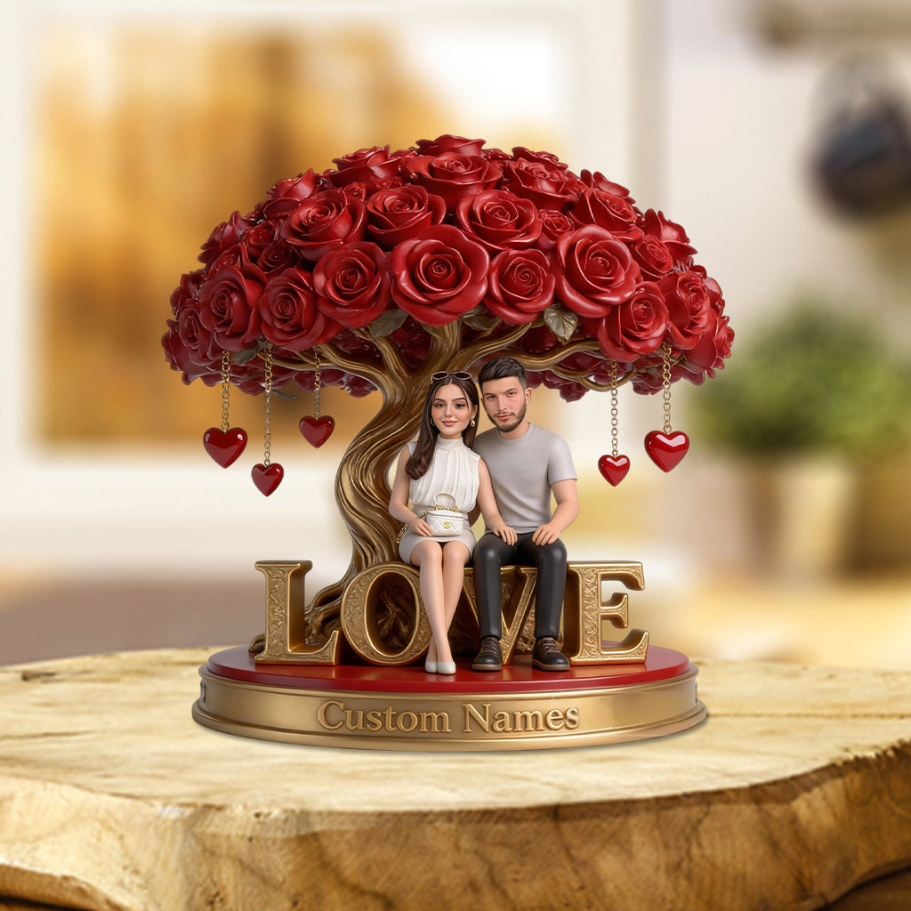 Custom Photo Older Black Couple Shaped Acrylic Plaque Love Tree Keepsake Gift