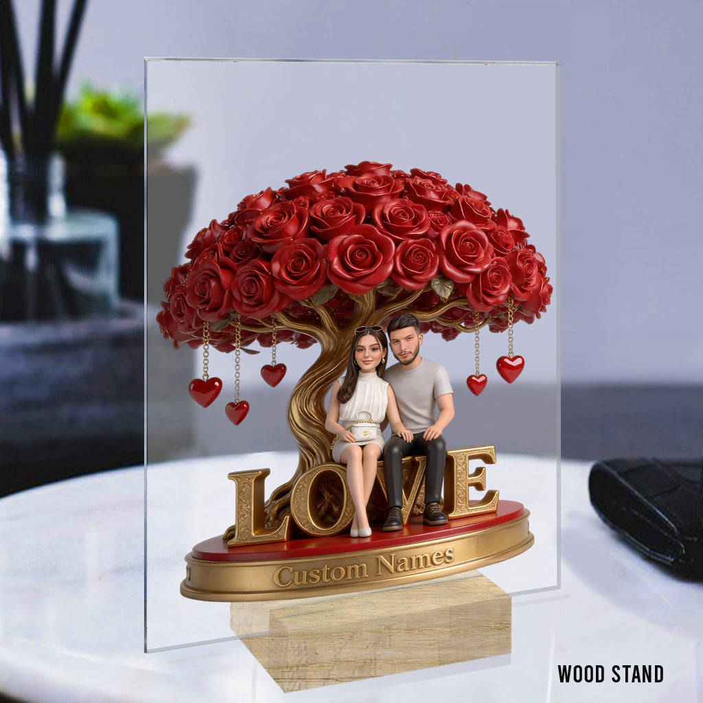 Custom Photo Older Black Couple Shaped Acrylic Plaque Love Tree Keepsake Gift
