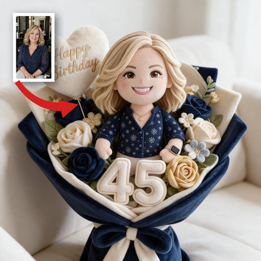 Personalized 45th Birthday Middle-Aged Woman Faux Fur Pillow Gift