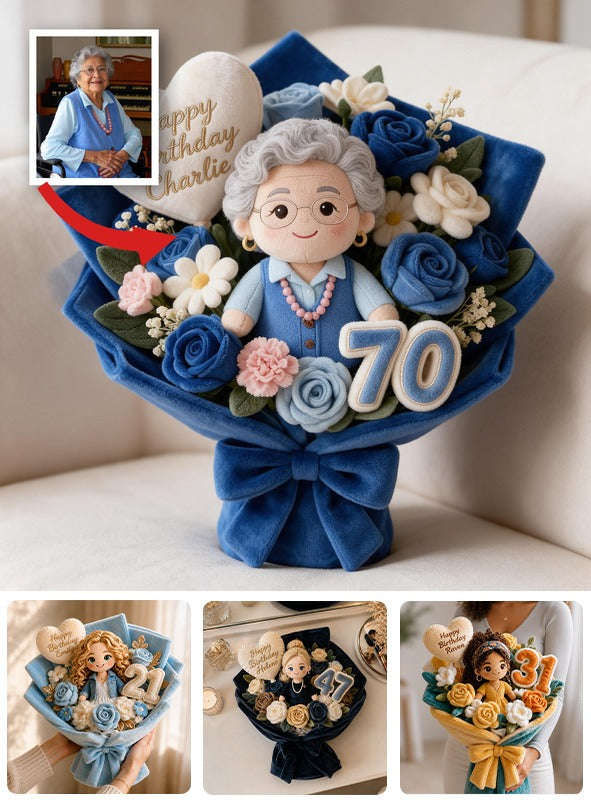 Coussin en fausse fourrure personnalisé pour le 70e anniversaire d'une femme latina