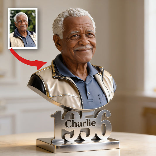 Personalized 70th Birthday Older Black Man Custom Shaped Acrylic Plaque Gift for Dad Grandpa Husband