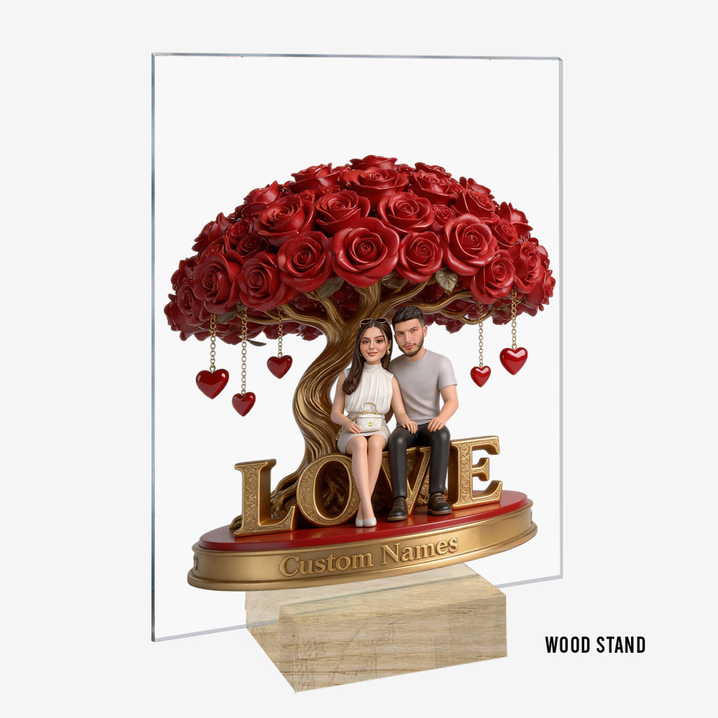 Personalized Middle-Aged Black Couple Custom Shaped Acrylic Plaque Love Gift