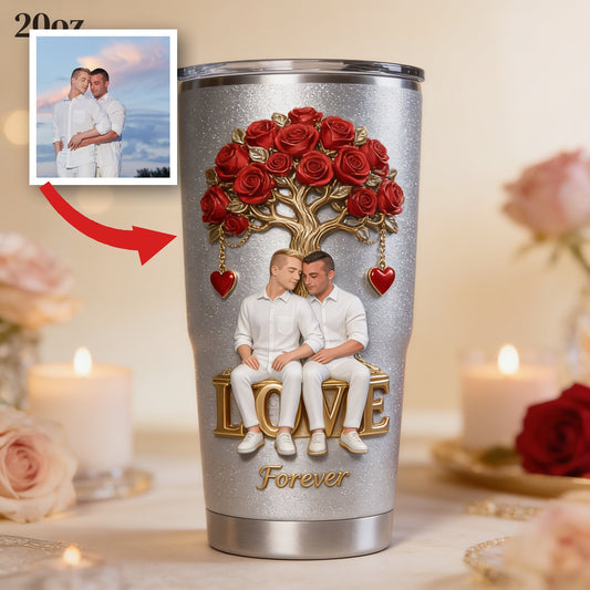 Personalized Gay Couple 20oz Tumbler Romantic LGBT Couple Gift