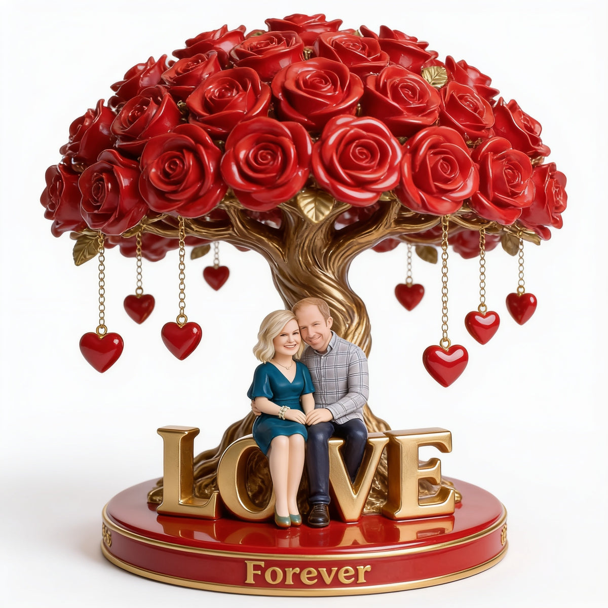 Personalized Middle-Aged Couple Custom Shaped Acrylic Plaque Love Keepsake