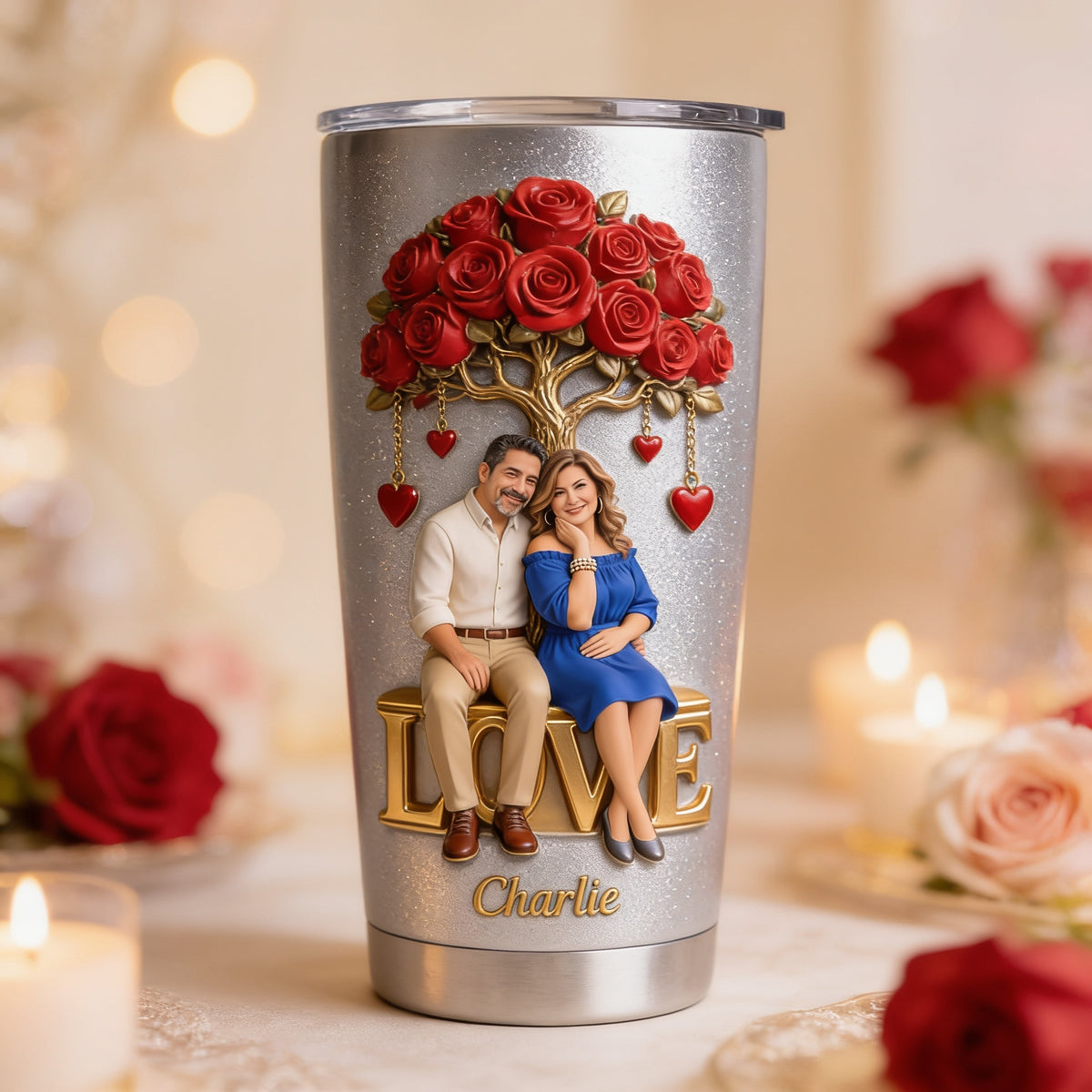 Gobelet Personnalisé Couple Latino d'Âge Moyen - Cadeau Amour Mari & Femme