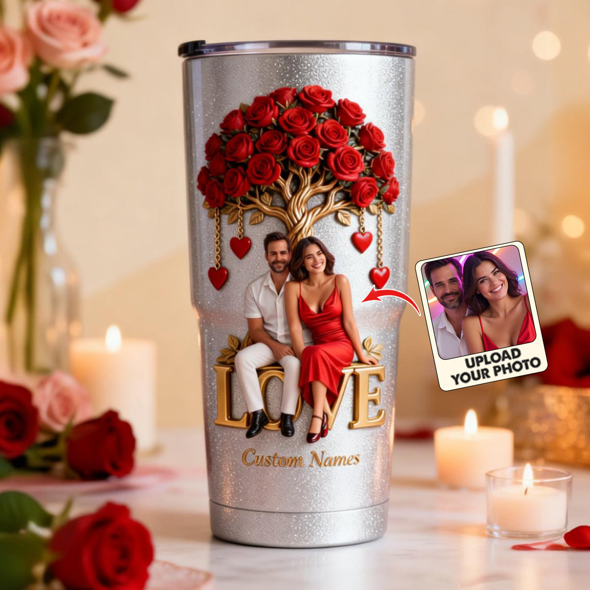 Personalized Older Couple Tumbler Romantic Gift for Parents Grandparents