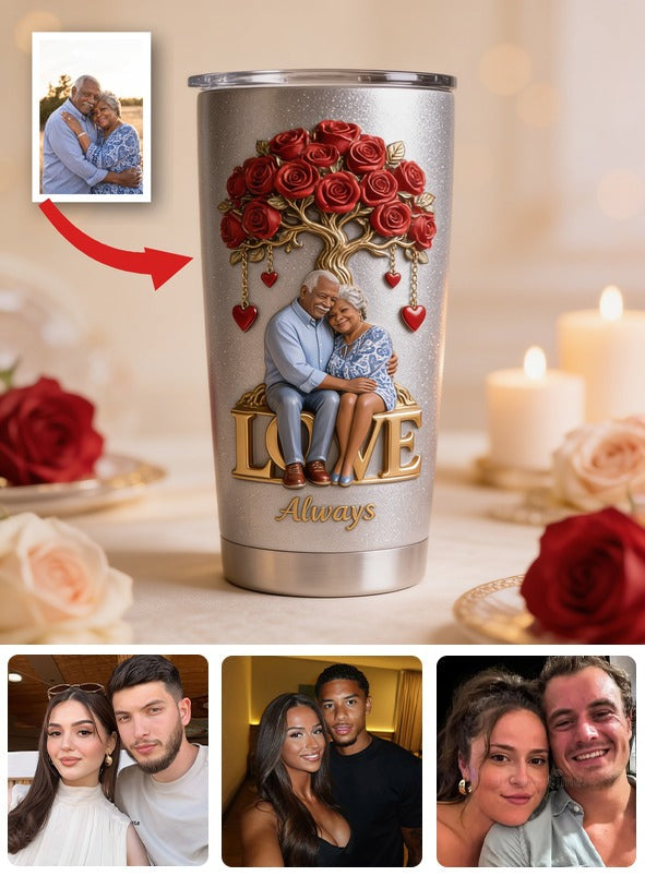 Personalized Older Black Couple 'Love Always' Tumbler Couple Gift
