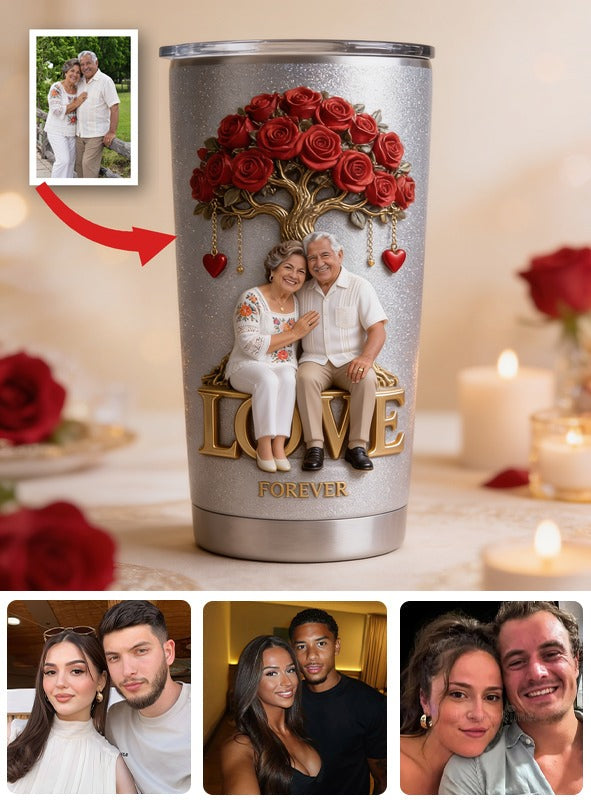 Personalized Older Latino Couple Tumbler, Romantic Husband & Wife Gift