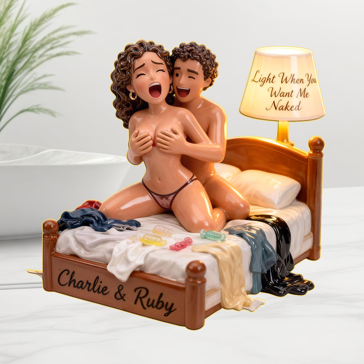 Personalized Funny Couple Husband Wife Acrylic LED Night Light Bedroom Gift