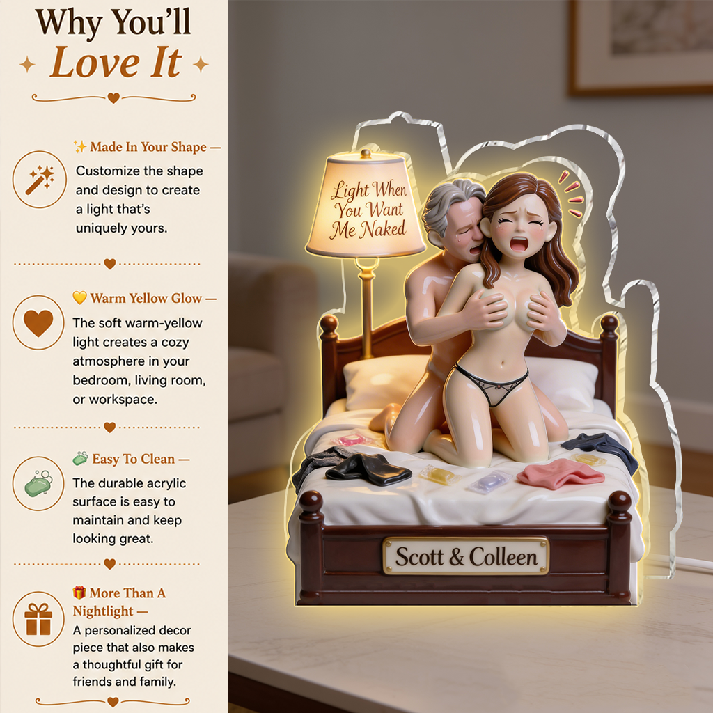 Personalized Funny Couple Husband Wife Acrylic LED Night Light Bedroom Gift