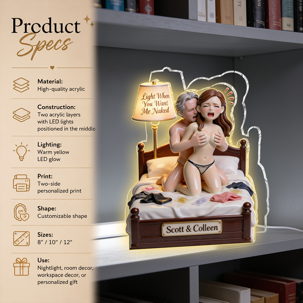 Personalized Funny Couple Husband Wife Acrylic LED Night Light Bedroom Gift