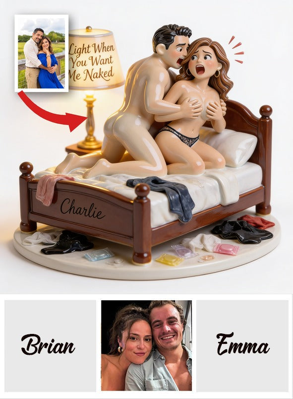 Personalized Middle-Aged Latino Couple Funny Acrylic LED Night Light Bedroom Gift