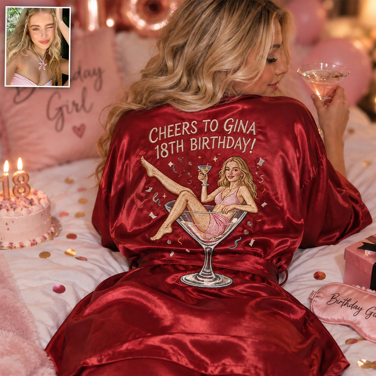 Personalized 45th Birthday Middle-Aged Latina Woman Satin Robe