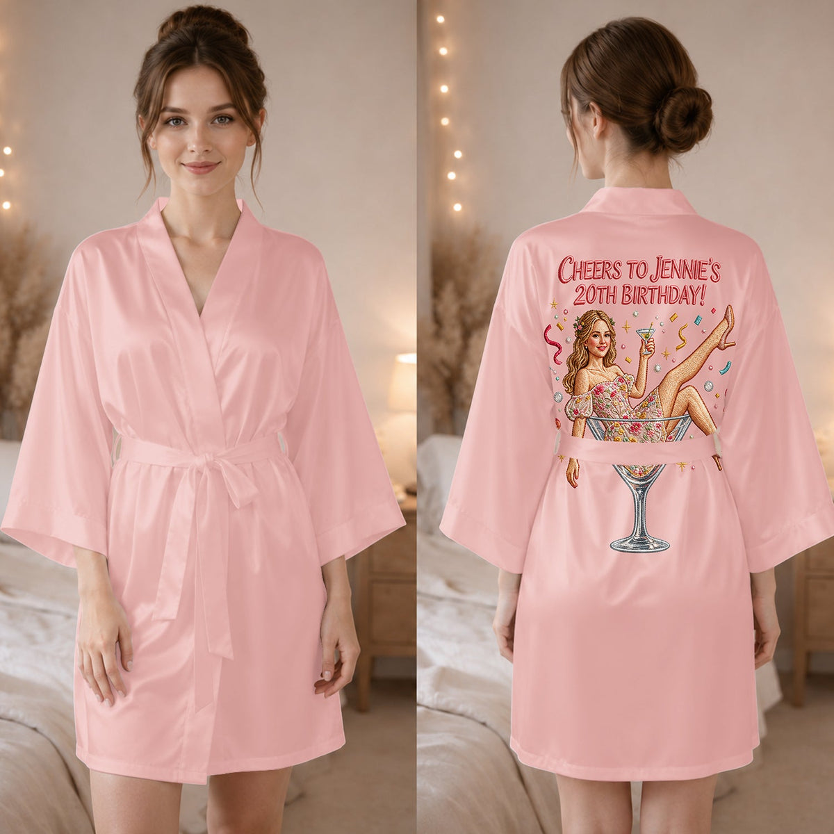 Personalized 45th Birthday Middle-Aged Latina Woman Satin Robe