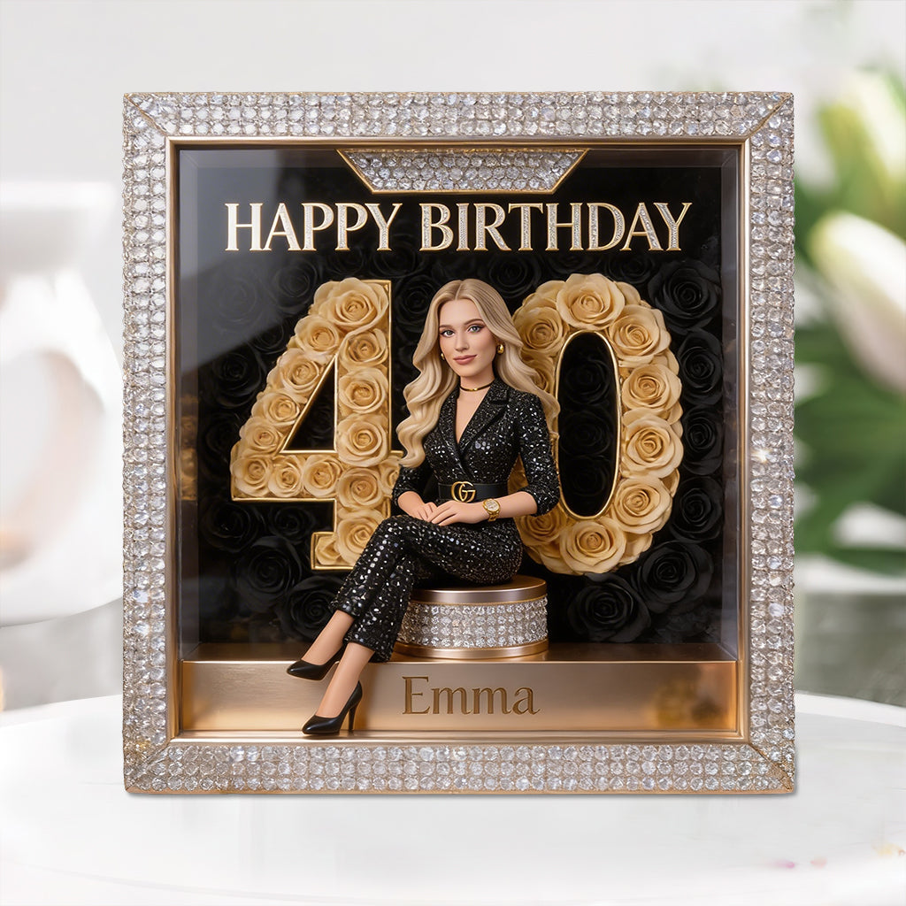 Personalized 70th Birthday Older Woman Custom Shaped Acrylic Plaque Gift