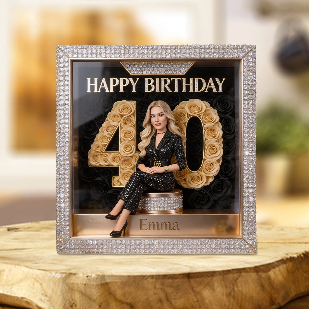 Personalized 70th Birthday Older Woman Custom Shaped Acrylic Plaque Gift