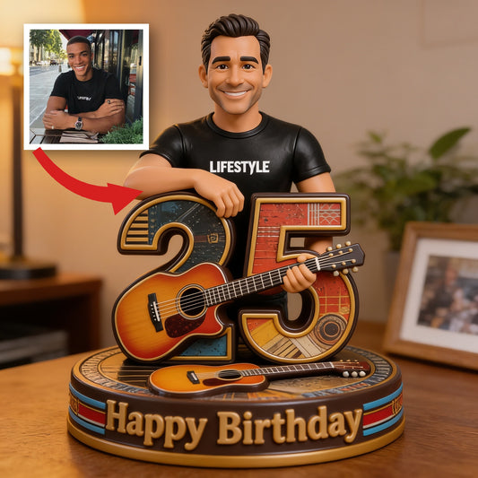 Personalized 21th Birthday Black Man 3D Figurine Gift for Husband Boyfriend Son