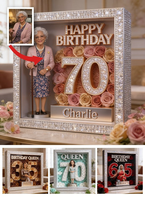 Personalized 70th Birthday Older Black Woman Custom Shaped Acrylic Plaque Gift for Mom Grandma Wife