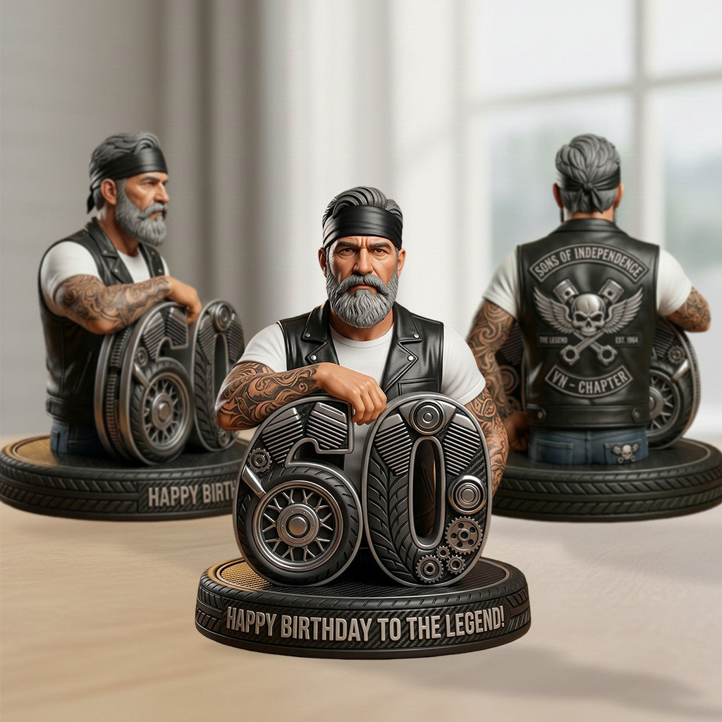 Personalized 45th Birthday Middle-Aged Black Man 3D Figurine Gift for Dad Grandpa