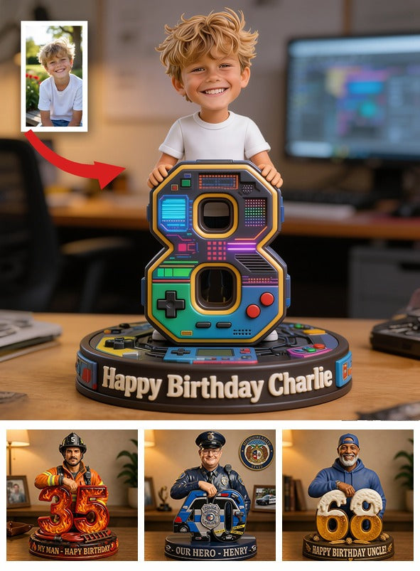 Personalized Birthday Little Boy 3D Figurine Custom Gift for Son Grandson