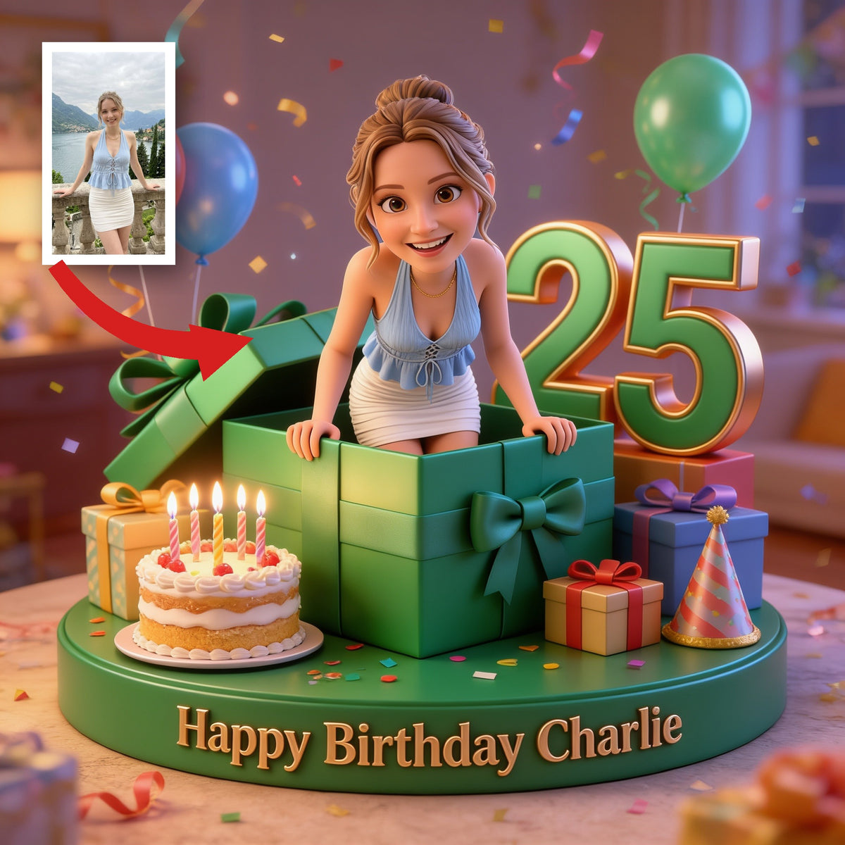 Personalized 25th Birthday Woman Custom Shaped Acrylic Plaque Birthday Gift
