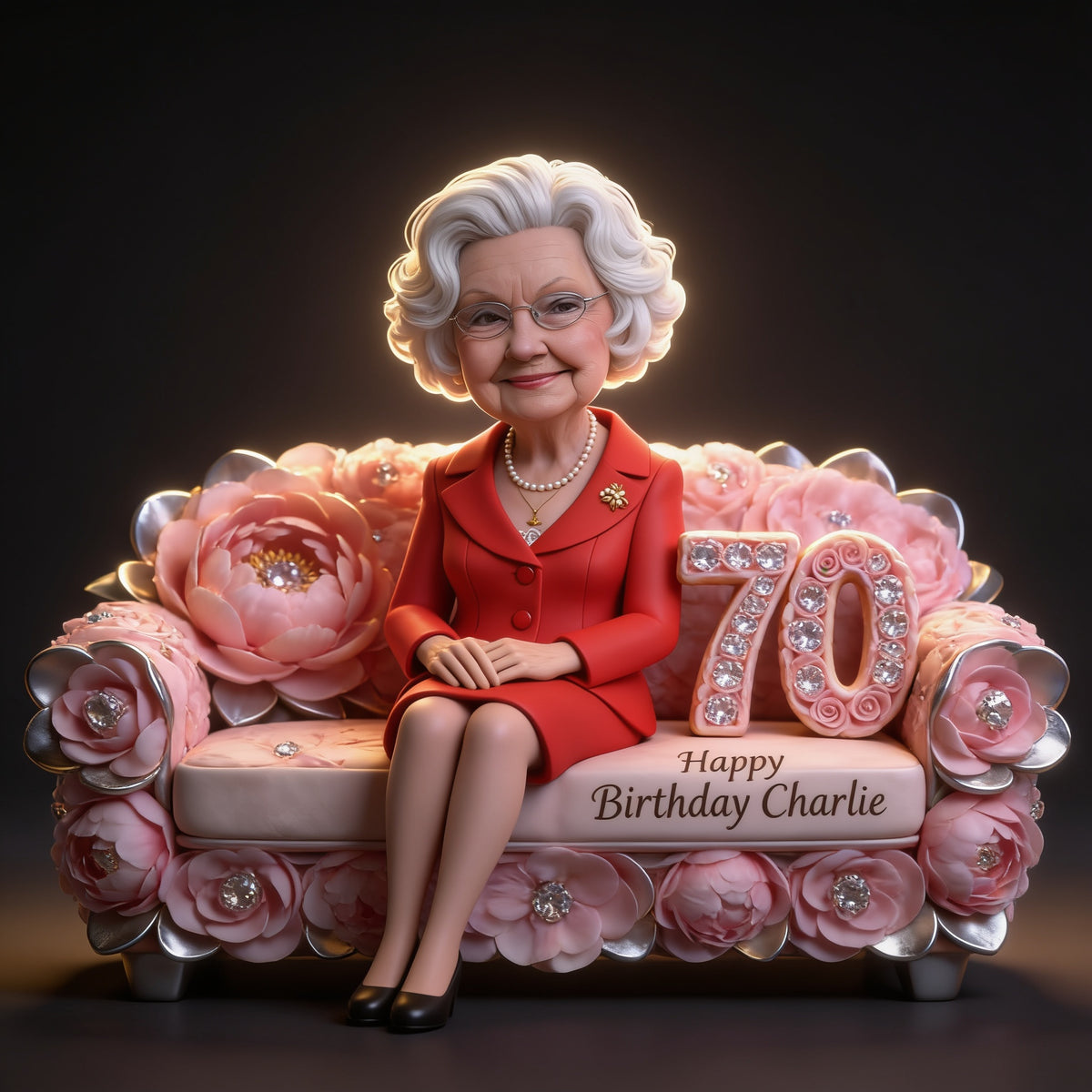 Personalized 70th Birthday Older Woman Custom Shaped Acrylic Plaque Gift for Mom Grandma Wife