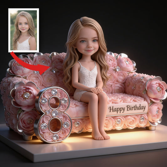Personalized 8th Birthday Little Girl Custom Shaped Acrylic Plaque Gift for Daughter Granddaughter Niece