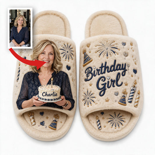 Personalized 50th Birthday Middle-Aged Woman Open-Toe Slippers Mom Gift
