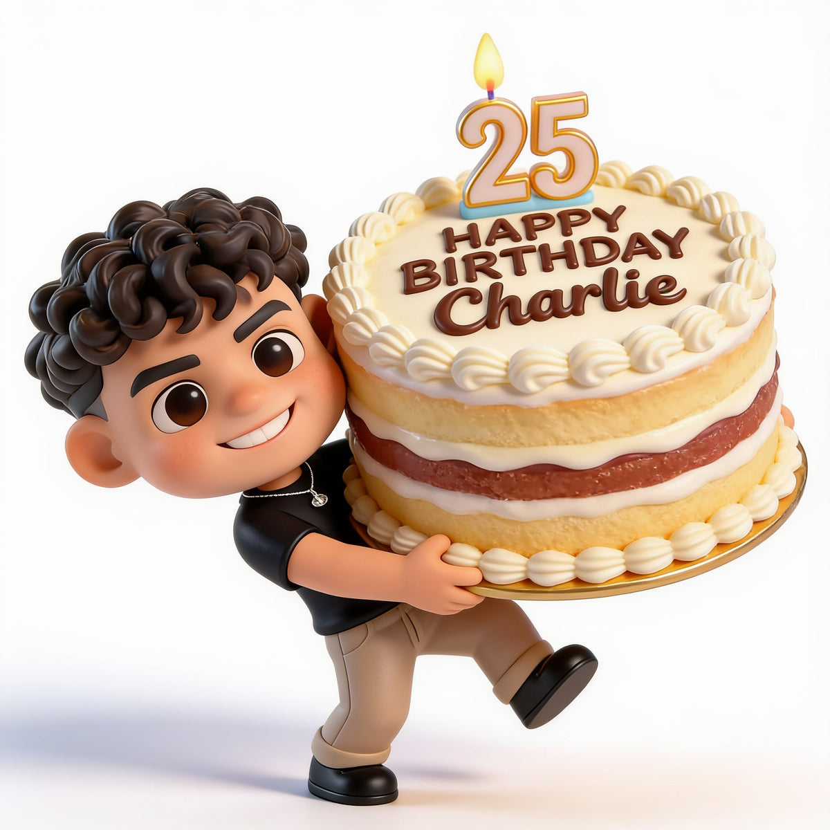 Personalized 25th Birthday Latino Man 3D Figurine Keepsake Gift