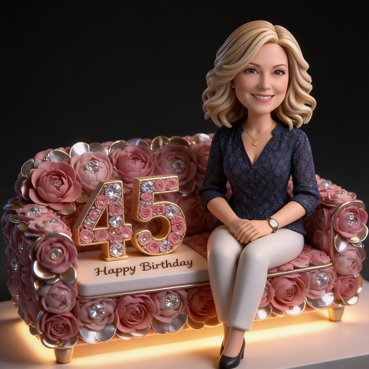 Personalized 45th Birthday Middle-Aged Woman Custom Shaped Acrylic Plaque