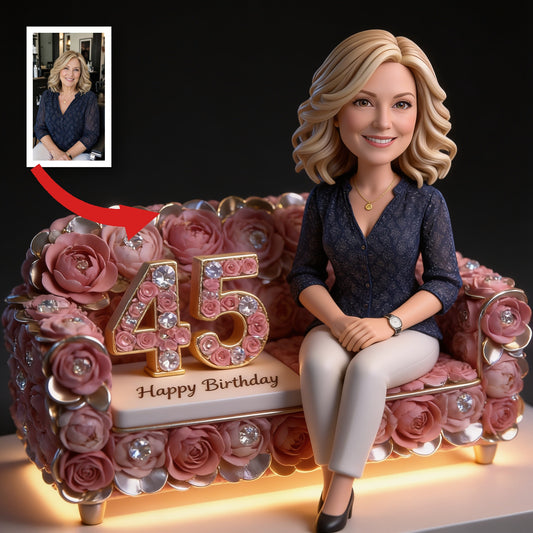 Personalized 45th Birthday Middle-Aged Woman Custom Shaped Acrylic Plaque