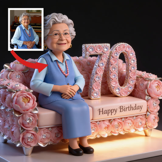 Personalized 70th Birthday Older Latina Woman Custom Shaped Acrylic Plaque Grandma Gift