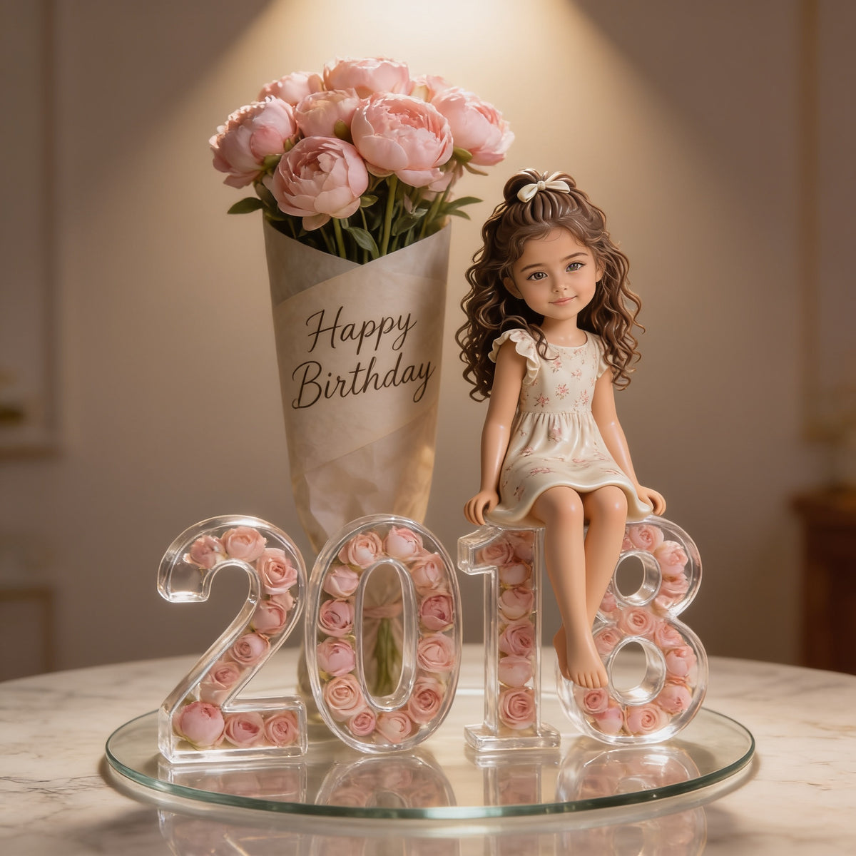 Plaque Acrylique Personnalisée Anniversaire Petite Fille Latina