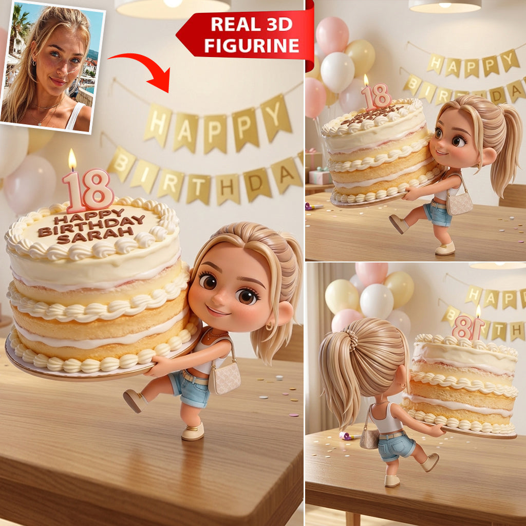 Personalized 25th Birthday Woman 3D Figurine Custom Keepsake Gift