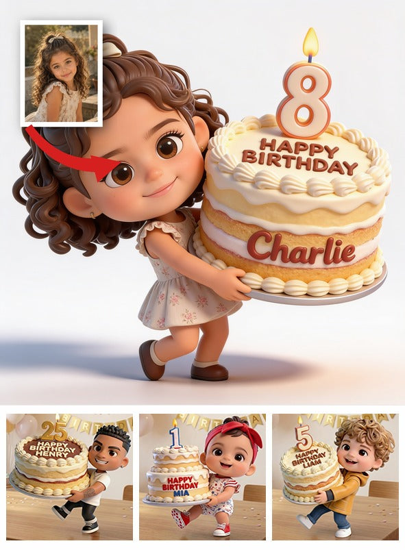 Figurine 3D Personnalisée pour le 8ème Anniversaire d'une Petite Fille Latina - Cadeau pour Fille, Petite-Fille, Nièce