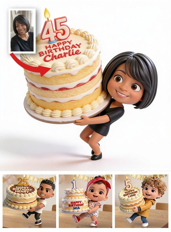 Personalized 45th Birthday Middle-Aged Black Woman 3D Figurine Keepsake Gift